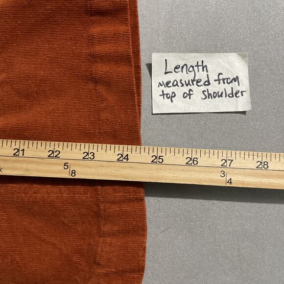 CJ Banks Jacket Plus Size 1X Burnt Orange Stretch Corduroy Collarless Country - Picture 11 of 13